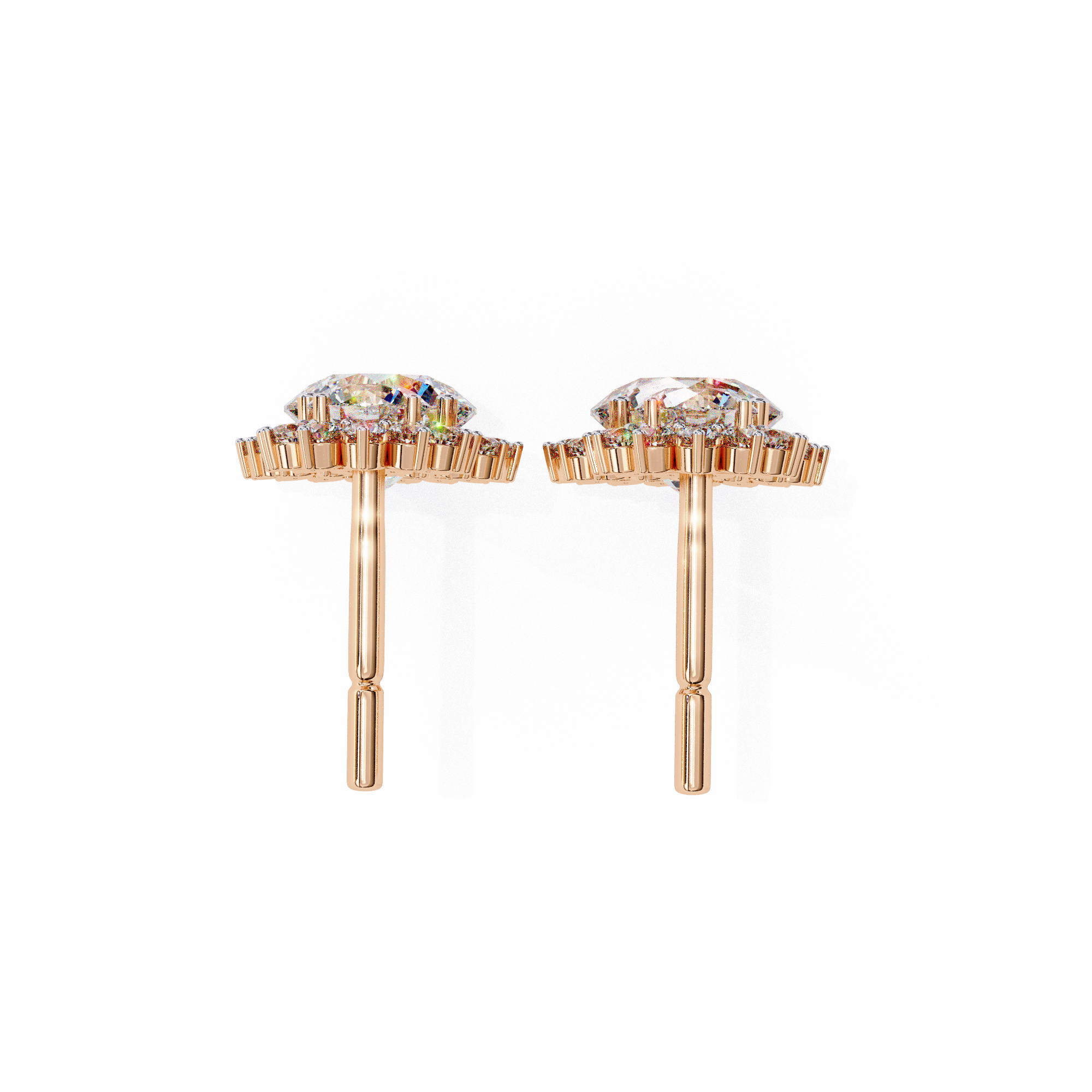 Solitairekart 1.37ct Floral Halo Natural Diamond Drop Earrings-HI Color, VS-SI Clarity